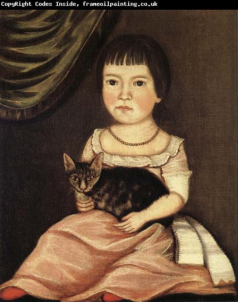 Beardsley Limner Child Posing with Cat